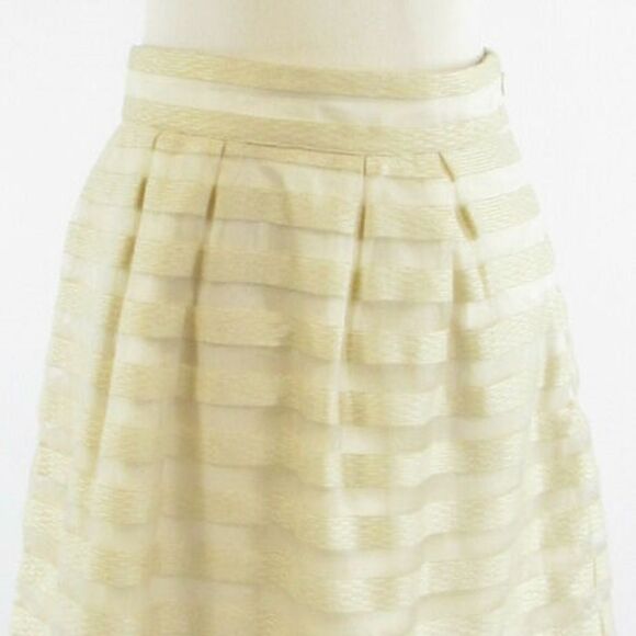 Cream ANN TAYLOR overlay A-line skirt 0 - Picture 6 of 8